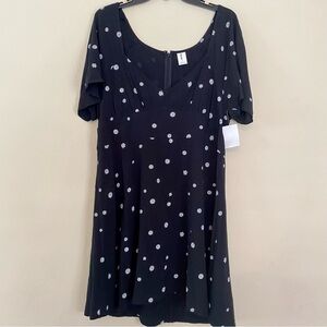 Abound Nordstrom dress black with white flowers size XL NWT
